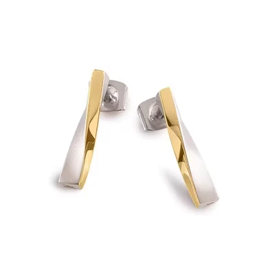 Afbeelding van Boccia 05035 03 Oorknoppen titanium goud en zilverkleurig 20 mm