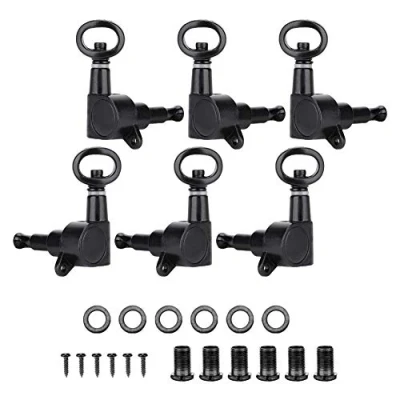 Afbeelding van Guitar Tuning Peg, 6 Pcs Hollow Handle Pegs Locking Machine Heads for Acoustic Electric Accessory (Black 3L3R)