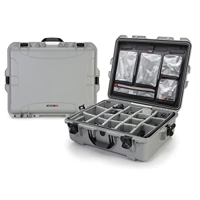Afbeelding van Nanuk 945 Waterdichte Harde Bescherm Koffer Met Lid Organizer and Gewatteerde Divider Zilver