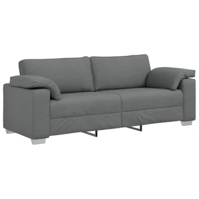Afbeelding van vidaXL Bank Donkergrijs Metalen frame 219x77x82cm Duurzaam