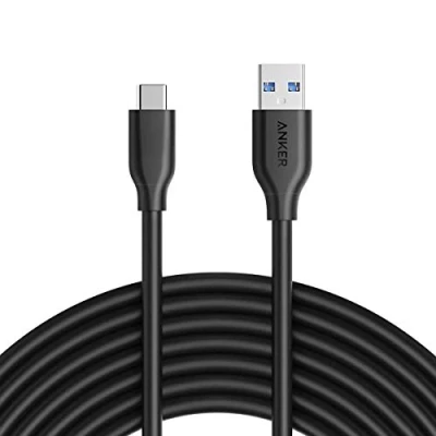 Afbeelding van Anker USB C kabel, Powerline 3.0 naar oplaadkabel, 3 m, met 56k Ohm pull upweerstand voor Samsung Galaxy Note 8, S8, S8+, S9, Oculus Quest, Sony XZ, LG V20 G5 G6, HTC 10 en meer