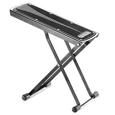 Afbeelding van Neewer® Extra stabiele gitaarvoetensteun van massief ijzer, biedt zes licht hoogteposities, uitstekende stabiliteit met rubberen eindkappen en antislip pad
