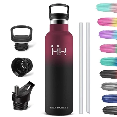 Afbeelding van HoneyHolly Vacuüm geïsoleerde drinkfles, roestvrij staal, 1000 ml, BPA vrij, waterfles, lekvrij, thermosfles, geschikt voor sport, fiets, fitness, outdoor