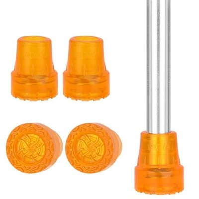 Afbeelding van supregear Cane Tip (4 pack), 19 mm Vervanging voor Wandelen Kruis Stokken Zware Duty Hoog Polymeer PVC Antislip Stabiele Voetpad Vouwen Accessoire, Zwart