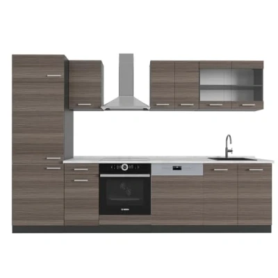 Afbeelding van Vicco Complete keukeneenheid R Line, Edel grijs/antraciet, 300 cm , WB Marmer