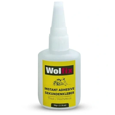 Afbeelding van WOLFIX Cyanoacrylaat Instant Adhesive Secondelijm extra sterke dikke superlijm Universeel bruikbaar voor het lijmen van plastic, glas, hout, steen, metaal enz. (50 gr.)