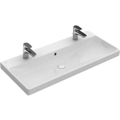 Afbeelding van Villeroy &amp; Boch Avento meubelwastafel wit (100 x 47 cm) 2x 1 kraangat,