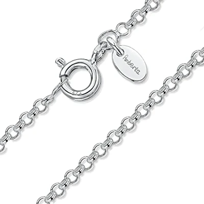 Afbeelding van Amberta Sieraden Echt 925 Sterling Zilver Keten Rolo Jasseron Halskettingen Collier voor Vrouwen en Man Unisex Lengte: 70cm