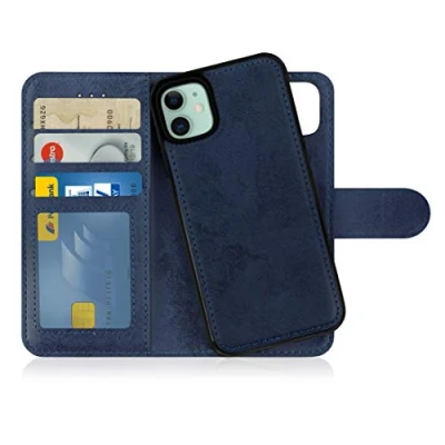 Afbeelding van MyGadget flip case voor Apple iPhone 11 magnetische hoes van synthetisch leer, kaartvak beschermhoes portemonnee blauw