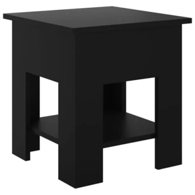 Afbeelding van vidaXL Salontafel 40x40x42 cm bewerkt hout zwart, koffietafel, bijzettafel, tafeltje, woonkamertafel, tafel, banktafel, wandtafel, console