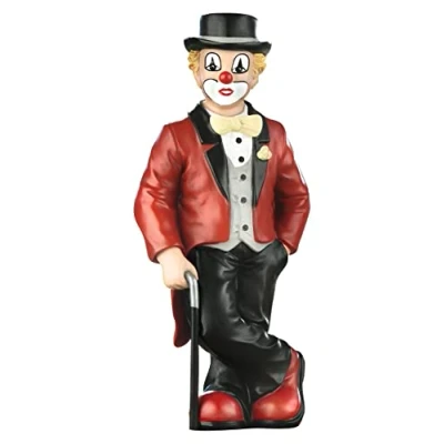 Afbeelding van Gilde clown kleine decoratieve figuur en verzamelstuk van de fluitikus in hoogwaardige geschenkdoos accessoire decoratie cadeau handgemaakt hoogte 15 cm