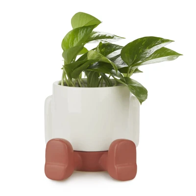 Afbeelding van Bloempot Rood Red White Aardewerk Balvi MrSitty 15,2 X 17 29,5 Cm