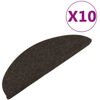 Afbeelding van Trapmatten zelfklevend 10 st 56x17x3 cm antracietkleurig