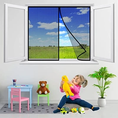 Afbeelding van Magneet hordeur insectenwerende balkondeur, 155x95 cm Balkondeur met hor zonder boren, hordeur, voor terrasdeur, Zwart P