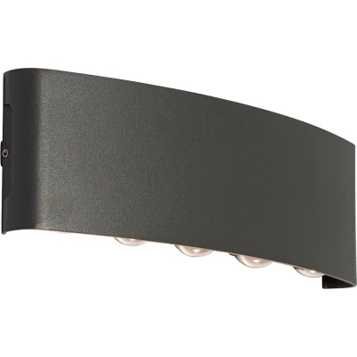 Afbeelding van QAZQA Buiten wandlamp donkergrijs incl. LED 10 lichts IP54 Silly