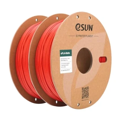 Afbeelding van eSUN Geüpgraded Mat PLA 3D Printer Filament, Filament 1.75mm, Maatnauwkeurigheid +/ 0.02mm, 1kg Spoel (2.2 LBS) Print voor Printers (Vuurrood 2KG, 2KG)