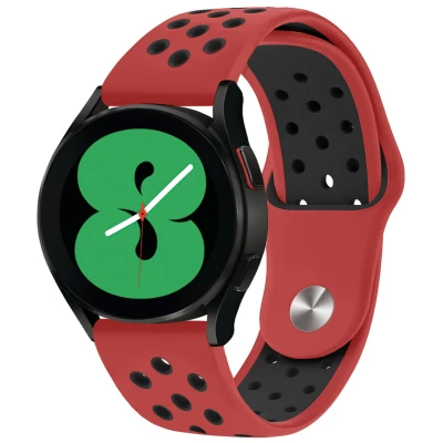 Afbeelding van Siliconen sport bandje Universeel 20 mm aansluiting Rood / Zwart iMoshion En TPU (zacht)