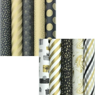 Afbeelding van BERLIN en GATSBY cadeaupapier Assortiment inpakpapier 2 meter x 70 cm 10 rollen