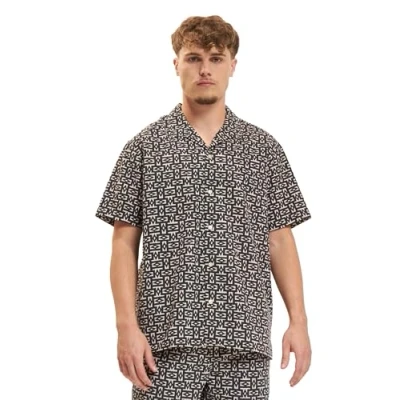 Afbeelding van Jack &amp; Jones Jorluke Resort SS LN Overhemd, Heren, Maat: Medium, Black
