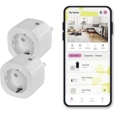 Afbeelding van Omajin Smart Plug SK Slimme stekker WiFi Timerfunctie Compitabel met Amazon Alexa en Google Home Bediening via App 2 Pack Wit