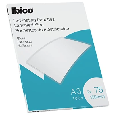 Afbeelding van Ibico Lamineerhoezen voor A3 Documenten 2 x 75 Micron 100 stuks Glanzend