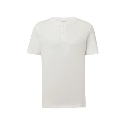 Afbeelding van s.Oliver Henley Tshirt basic, Heren, Maat: Large, Weiß
