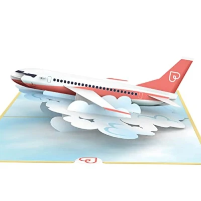 Afbeelding van papercrush® Pop upkaart vliegtuig 3D vakantievoucher voor vliegreizen, tegoedbon of verpakking vliegtickets, geldgeschenk reiskas en vakantiegeld, afscheidscadeau het buitenlands jaar