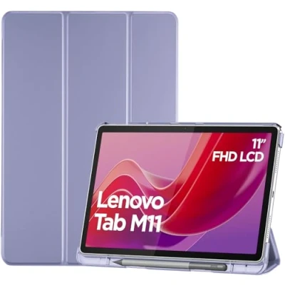 Afbeelding van ProCase Beschermhoesje voor Lenovo Tab M11 2024 11 inch TB330FU, hoes met pennenhouder case auto slaap/waak, lichtpaars