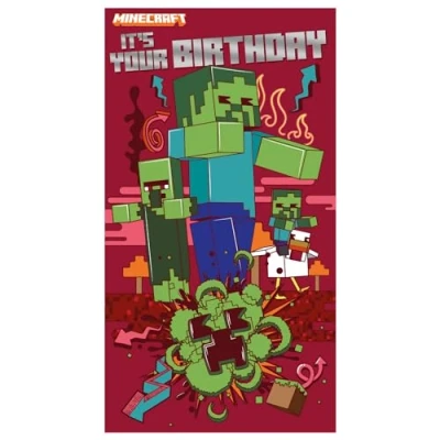 Afbeelding van Minecraft Verjaardagskaart voor een Jongen, Open Kaart 229 x 127 mm
