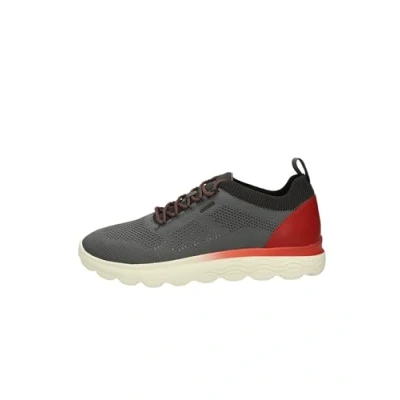 Afbeelding van Geox U SPHERICA E sneakers voor heren, donkergrijs/rood, 44 EU, donkergrijs rood., EU