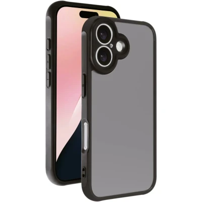 Afbeelding van Vivanco FROSTED Backcover Apple iPhone 16 Transparant, Zwart Inductieve lading, Zanddicht, Spatwaterdicht, Stofdicht