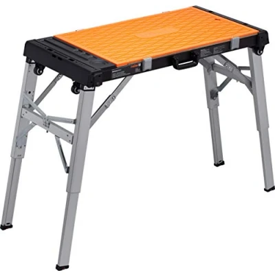 Afbeelding van Meister Universele werkbank 4 in 1 opstapkruk rolplank transportroller 85 cm werkhoogte met opbergvakken en omkeerbaar werkblad/in hoogte verstelbare gereedschapsbank/werktafel / 9079620