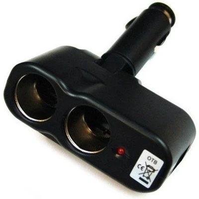 Afbeelding van Sigarettenaanstekerplug splitter met 2 12 24V poorten / zwart