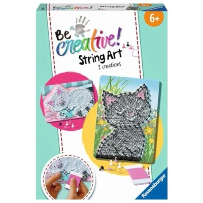 Afbeelding van BeCreative String Art Katzen Kreative Fadenbilder mit süßen Kätzchen, für Kinder ab 7 Jahren