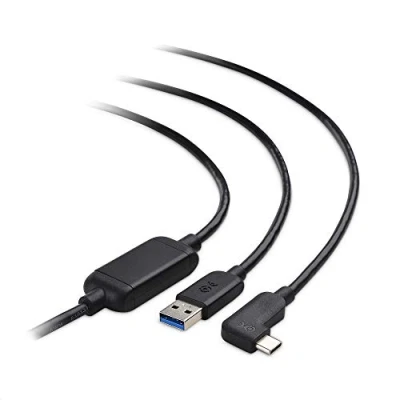 Afbeelding van Cable Matters actieve USB C kabel voor Oculus Quest 2 VR Headset (USB A naar kabel) in zwart 5 meter