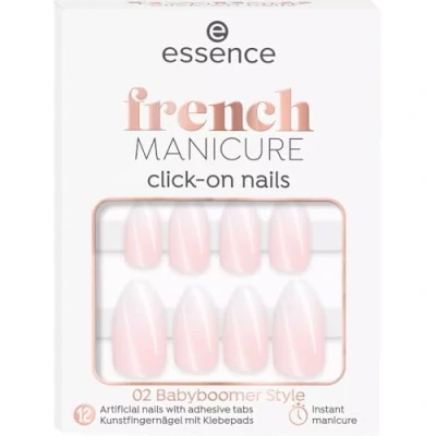 Afbeelding van essence French Manicure Click On Nails, No. 02, Nude, Express Result, Manicure, Instant Glossy, Nanoparticle Free, Pack of 12
