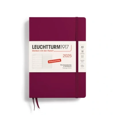 Afbeelding van LEUCHTTURM1917 370486 weekkalender &amp; notitieboek medium (A5) 2025, Port Red, Duits