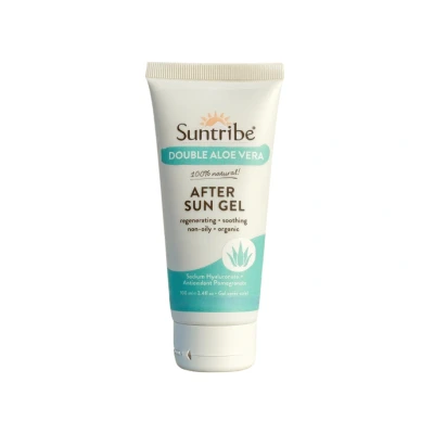 Afbeelding van Biologische aftersun Gel dubbele aloë vera, 100 ml, 100% natuurlijk en veganistisch, hydraterend hyaluron + antioxidant granaatappelextract, parfumvrij