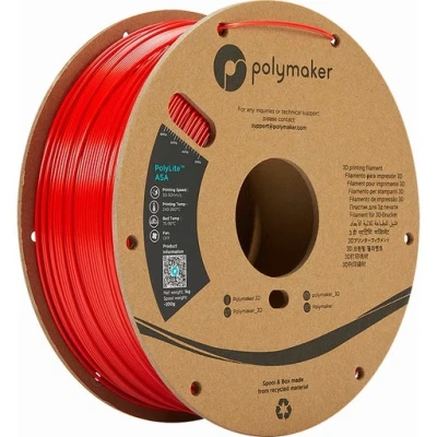 Afbeelding van Polymaker PolyLite ASA rood 1,75 mm 1 kg