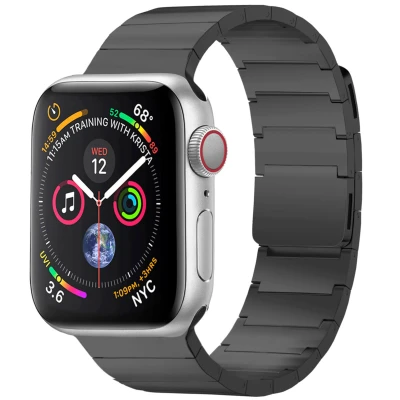 Afbeelding van Apple Watch bandje Staal Zwart Geschikt voor Series 1/2/3/4/5/6/7/8/9/10/SE 38/40/41 mm / 10