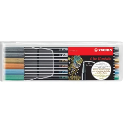 Afbeelding van Viltstift STABILO Pen 68/06 medium metallic assorti etui à 6 stuks