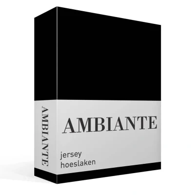 Afbeelding van Hoeslaken 2 Persoons 120x200 Ambiante Jersey Zwart