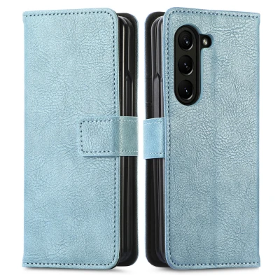 Afbeelding van Samsung Galaxy Z Fold 6 Hoesje Kunstleder iMoshion Bookcase Lichtblauw Telefoonhoesje