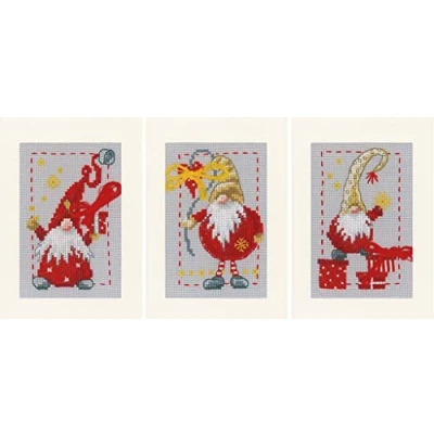 Afbeelding van Vervaco Set van tellen, motief: kerstkaart, 3 stuks
