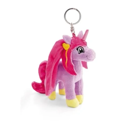 Afbeelding van Sleutelhanger Lissy PONY Eenhoorn Mandy 10 cm paars Metgezel knuffeldierhanger met sleutelring Sleutelhouder voor sleutelkoord, tas, rugzak en meer
