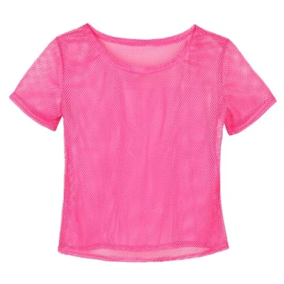 Afbeelding van KarneLux Neon nettop van netstof, voor festivals en themafeestjes, eenheidsmaat, neonroze, Eén maat