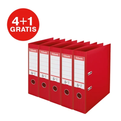 Afbeelding van Ordner Esselte Vivida No.1 multipack 75mm A4 5 stuks rood