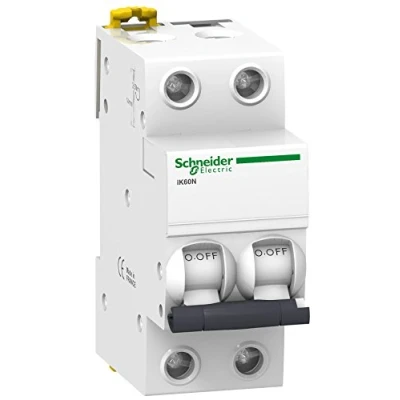 Afbeelding van Schneider Electric A9K17225 IK60N Thermo magneetschakelaar, 2 P, 25 A, gebogen C, 78,5 mm x 36 85 mm, wit