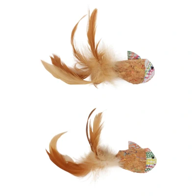 Afbeelding van Adori Vis Met Veren 2 Pack Kattenspeelgoed 10x9 cm Multi Color