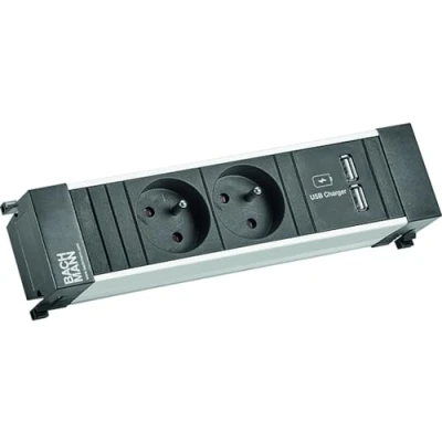 Afbeelding van Bachmann, Stekkerdoos, POWER FRAME 2xUTE 1xCharg. USB (2 x, CEE 7/5, 7/3, 2 m)